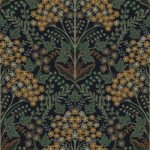 Oxford Fabric - Espresso | Browns and Taupes Florals, Botanicals and Tropicals Wallpaper for Kitchen, Half Bath, and Powder Room