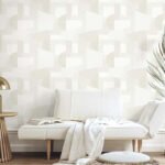 Lahti 27 - Arctic white | Whites and Off Whites Geometrics Wallpaper for Office, Accent Wall, and Living Room