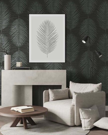 Kotka 27 - Black Tie | Blacks Trees and Leaves Wallpaper for Bedroom, Kitchen, and Dining Room