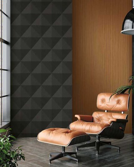 Kerava 27 - Nightfall | Blacks Geometrics Wallpaper for Office, Accent Wall, and Kitchen