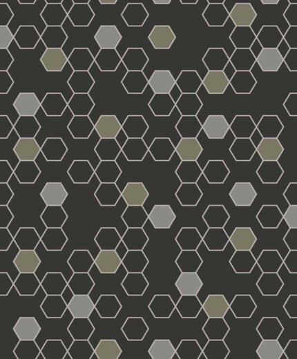 Nyx - Dove | Blacks Geometrics Wallpaper for Office, Accent Wall, and Powder Room