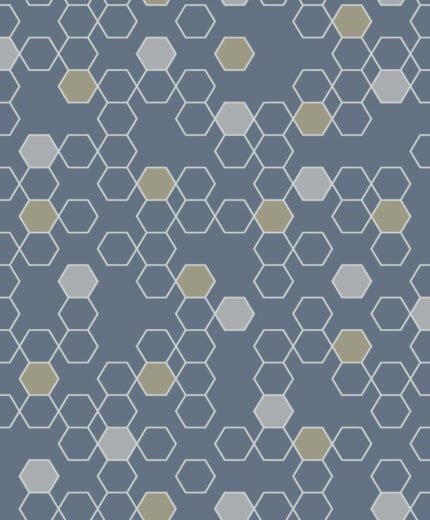 Nyx - Porceline | Blues Geometrics Wallpaper for Office, Accent Wall, and Nursery