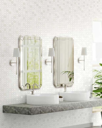 Nyx - Bleached Linen | Whites and Off Whites Geometrics Wallpaper for Office, Accent Wall, and Bedroom