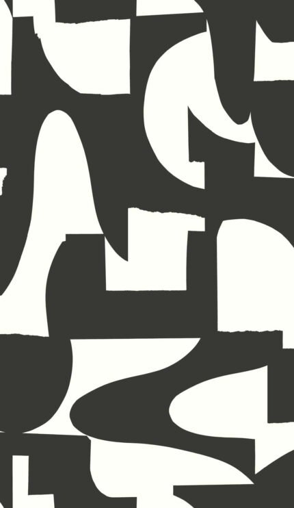 Shangri - Mid Winter | Blacks Geometrics Wallpaper for Office, Accent Wall, and Powder Room