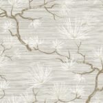 Kiruna - Stone | Grays Asian and Chinoiseries Wallpaper for Dining Room, Half Bath, and Bedroom