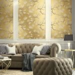 Kiruna - Oro | Golds Asian and Chinoiseries Wallpaper for Bedroom, Office, and Nursery