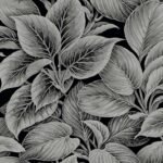 Wasilla - Rocky Coast | Silvers and Pewters Trees and Leaves Wallpaper for Entryway, Bedroom, and Hallway