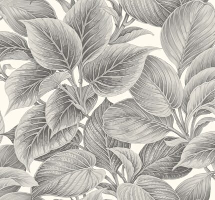 Wasilla - Alaskan Grey | Grays Trees and Leaves Wallpaper for Hallway, Half Bath, and Bedroom