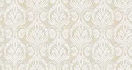 Palmer - Pacific Fog | Warm Neutrals and Beiges Damasks and Scrolls Wallpaper for Office, Accent Wall, and Living Room