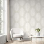 Port Lions - Icy Path | Cool Neutrals Florals, Botanicals and Tropicals Wallpaper for Entryway, Half Bath, and Living Room