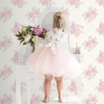 Rosalie - Honeysuckle | Pinks Florals, Botanicals and Tropicals Wallpaper for Powder Room, Half Bath, and Entryway