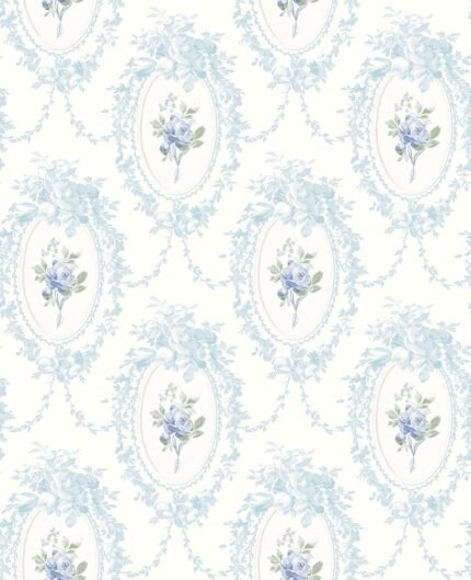 Nadine - Blue | Blues Florals, Botanicals and Tropicals Wallpaper for Living Room, Accent Wall, and Hallway
