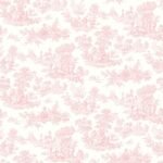 Eglantine - Berry Shake | Pinks Toiles Wallpaper for Kitchen, Nursery, and Entryway