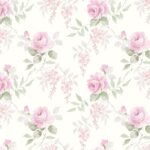 Charmaine - Valentine's Day | Pinks Florals, Botanicals and Tropicals Wallpaper for Living Room, Half Bath, and Hallway