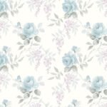Charmaine - Robin's Egg | Blues Florals, Botanicals and Tropicals Wallpaper for Bedroom, Half Bath, and Entryway