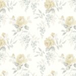 Charmaine - Pale Yellow | Yellows Florals, Botanicals and Tropicals Wallpaper for Bedroom, Accent Wall, and Office