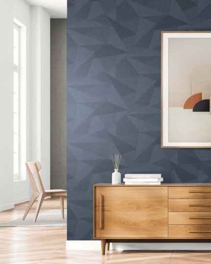 Sharkey - Spruce | Blues Geometrics Wallpaper for Office, Accent Wall, and Living Room