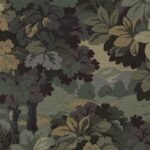 Woodland Forest - Midnight Forest | Multicolors Trees and Leaves Wallpaper for Office, Entryway, and Nursery