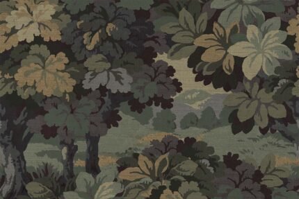 Woodland Forest - Midnight Forest | Multicolors Trees and Leaves Wallpaper for Office, Entryway, and Nursery