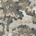 Woodland Forest - Winter | Cool Neutrals Trees and Leaves Wallpaper for Half Bath, Nursery, and Powder Room
