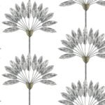 Flourish - Smokey | Whites and Off Whites Trees and Leaves Wallpaper for Nursery, Hallway, and Accent Wall
