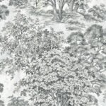 Majestic Trees - Pencil | Grays Trees and Leaves Wallpaper for Entryway, Living Room, and Accent Wall