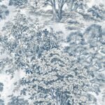 Majestic Trees - Stardew | Blues Trees and Leaves Wallpaper for Dining Room, Accent Wall, and Half Bath