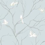 Dreamy Birds - Sky | Blues Animals, Birds and Insects Wallpaper for Hallway, Nursery, and Entryway