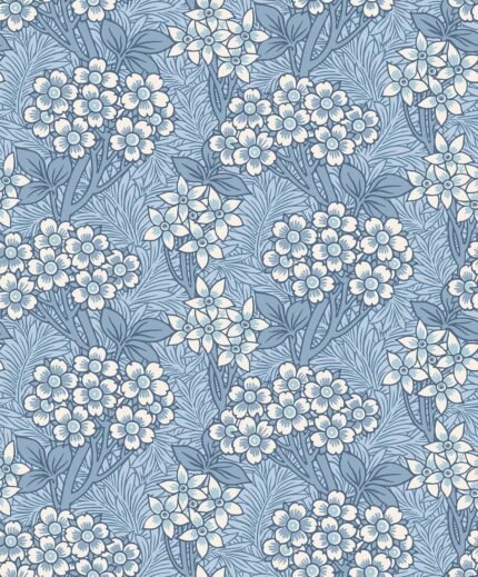 Floral Vine - Sky Blue | Blues Florals, Botanicals and Tropicals Wallpaper for Office, Powder Room, and Entryway