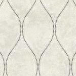 Marbled Gravel Ogee 27 - Shimmering Pearl | Metallics Geometrics Wallpaper for Office, Accent Wall, and Hallway