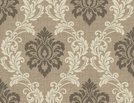 Silk Damask 27 - Silver Silk | Browns and Taupes Damasks and Scrolls Wallpaper for Entryway, Accent Wall, and Nursery