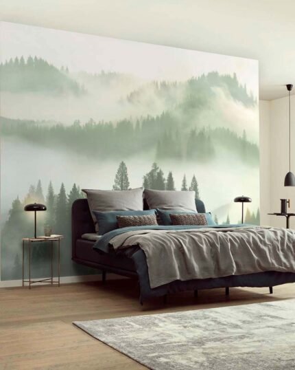 Fruhtau | Greens Trees and Leaves Wallpaper for Living Room, Entryway, and Kitchen