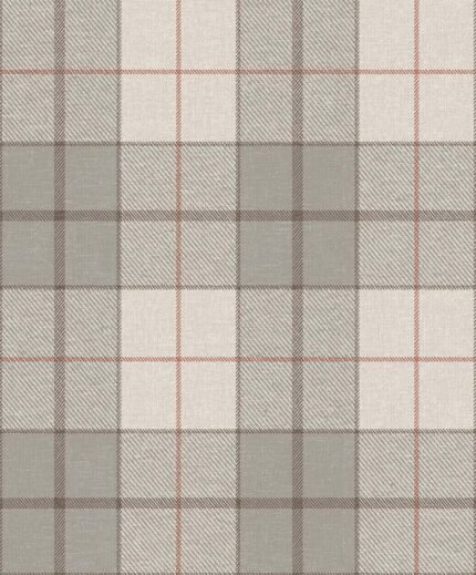 Montana - Walnut | Warm Neutrals and Beiges Plaids, Checks and Stripes Wallpaper for Dining Room, Hallway, and Nursery