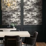 Hart - Gray Fox | Blacks Animals, Birds and Insects Wallpaper for Powder Room, Dining Room, and Entryway