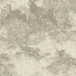 Hart - Caramel | Warm Neutrals and Beiges Animals, Birds and Insects Wallpaper for Entryway, Powder Room, and Bedroom