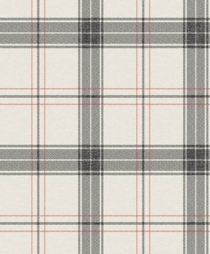 Fauna - White Tea | Whites and Off Whites Plaids, Checks and Stripes Wallpaper for Accent Wall, Entryway, and Hallway