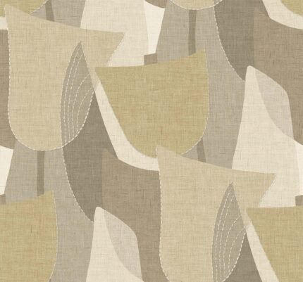 Mosley Tulips - Dune | Warm Neutrals and Beiges Abstracts Wallpaper for Kitchen, Accent Wall, and Hallway