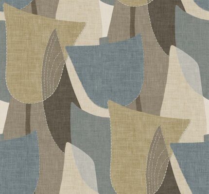 Mosley Tulips - Jeans | Blues Abstracts Wallpaper for Living Room, Powder Room, and Kitchen