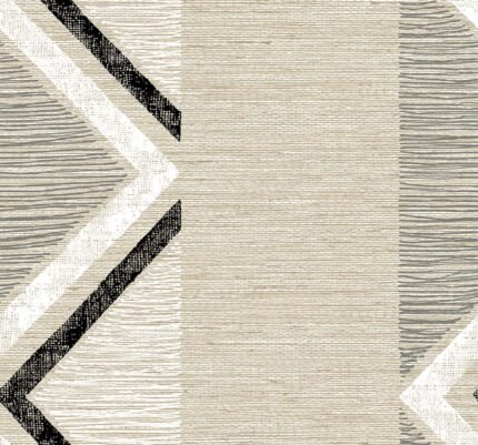 Beswick Chevron - Birch Bark | Warm Neutrals and Beiges Plaids, Checks and Stripes Wallpaper for Office, Living Room, and Kitchen