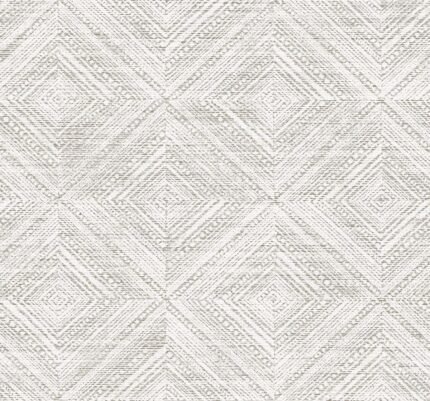 Leigh Diamond - Fog | Cool Neutrals Geometrics Wallpaper for Office, Accent Wall, and Powder Room