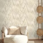 Bowdon Watercolor - Brownrice | Warm Neutrals and Beiges Ikat, Shibori and Watercolor Wallpaper for Office, Bedroom, and Hallway