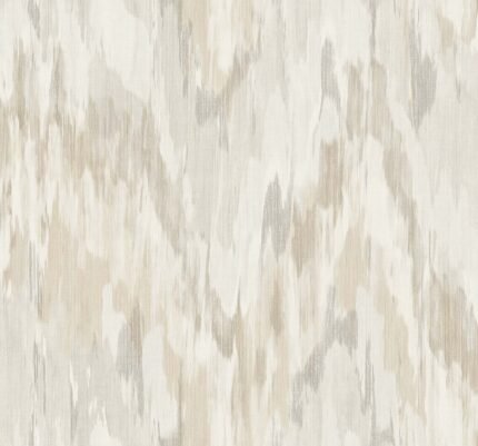Bowdon Watercolor - Wool | Cool Neutrals Ikat, Shibori and Watercolor Wallpaper for Half Bath, Office, and Nursery