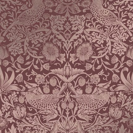 William Morris Strawberry Thief  - Burgundy