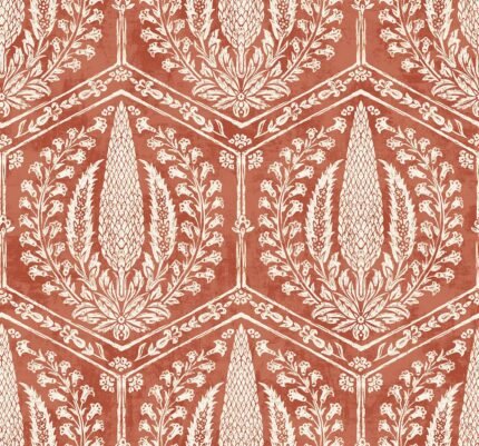 Cyrus - Red Terracotta Summer House Seabrook Designs Wallpaper sc21401