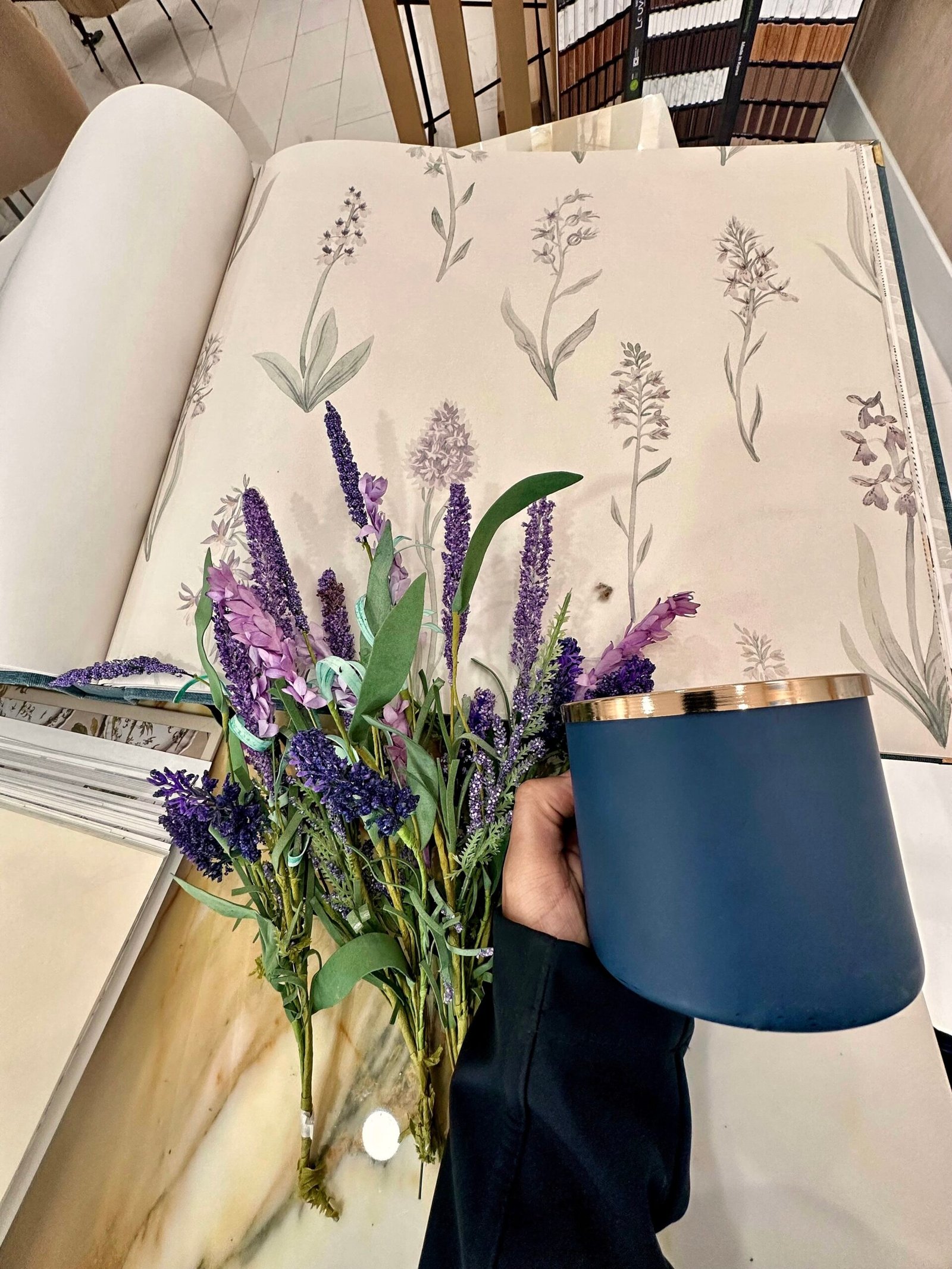 Houston Wallpapering showroom with curated wallpaper sample library
