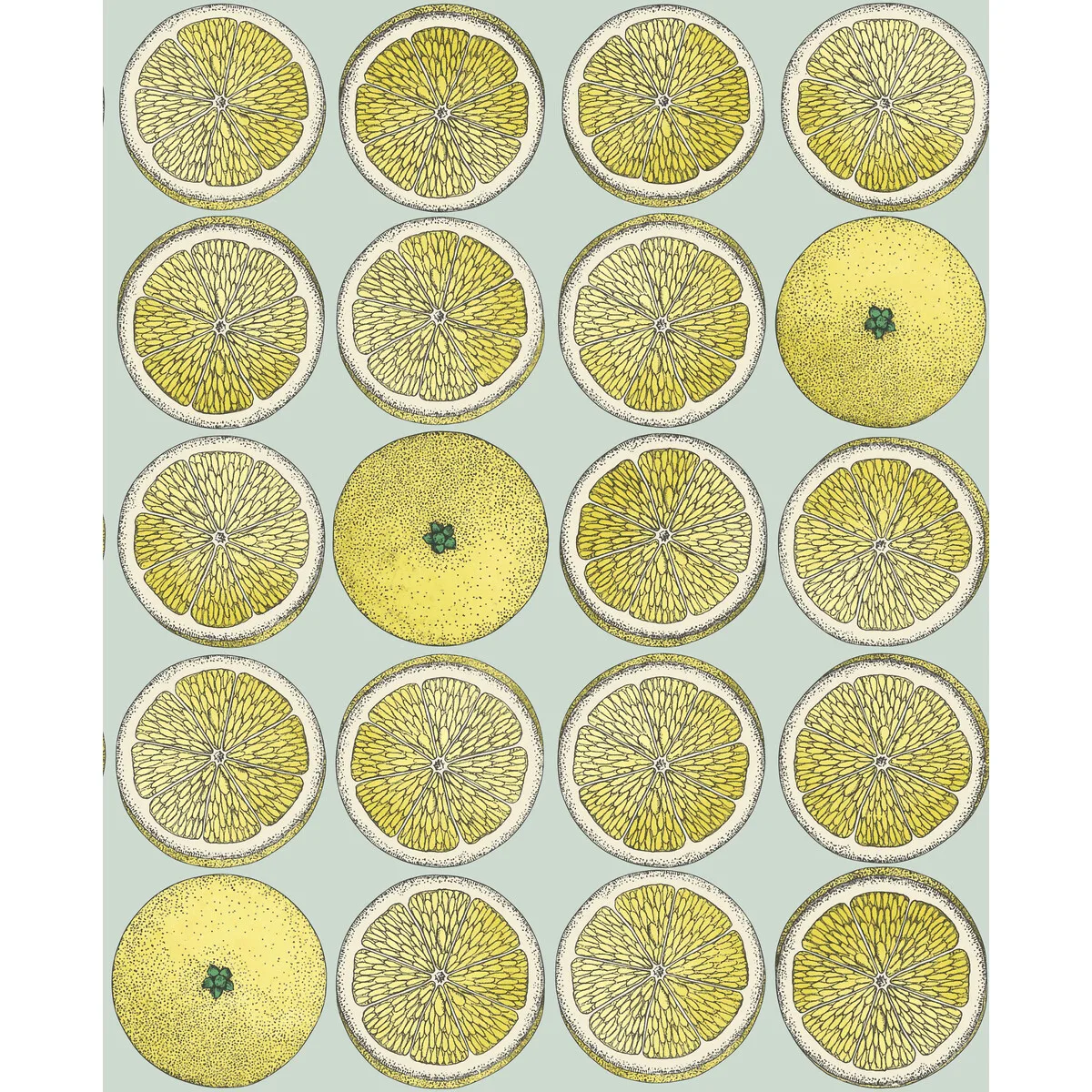 Arance wallpaper in Lemon/seafoam by Cole & Son