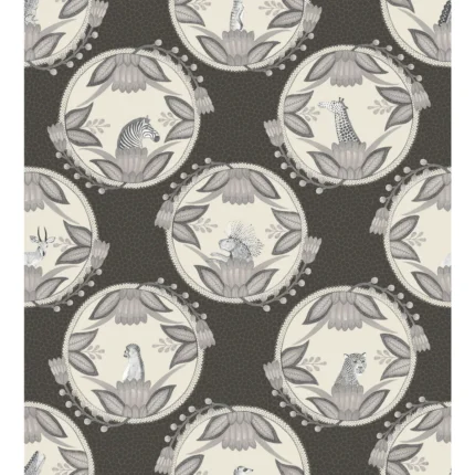 Ardmore Cameos wallpaper in Black and White by Cole & Son