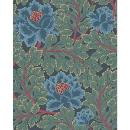 Aurora Wp wallpaper in Petrol/teal/ink by Cole & Son, botanical & floral pattern