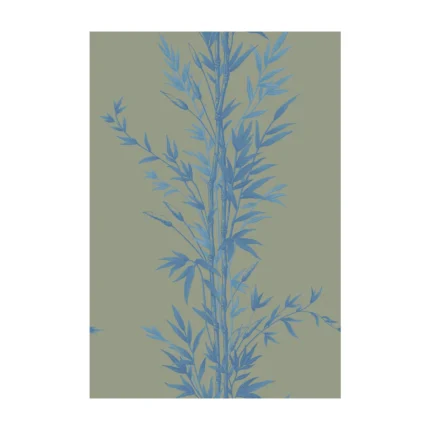 Bamboo wallpaper in Blue On Khaki by Cole & Son, botanical & floral pattern