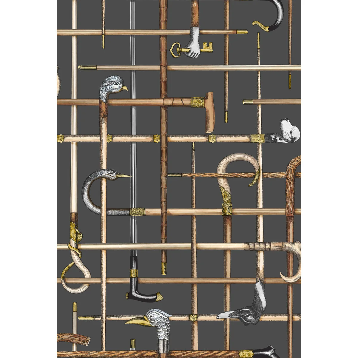 Bastoni wallpaper in Charcoal by Cole & Son